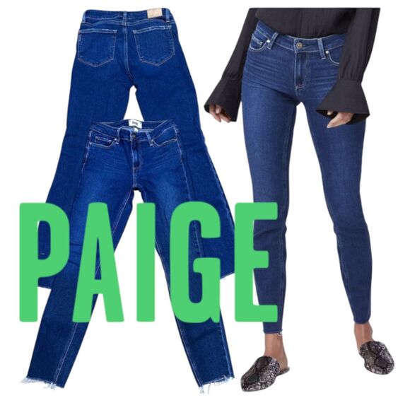 Paige Anthropologie Verdugo Ankle Skinny Raw Hem Jeans Size 27 - Picture 3 of 14